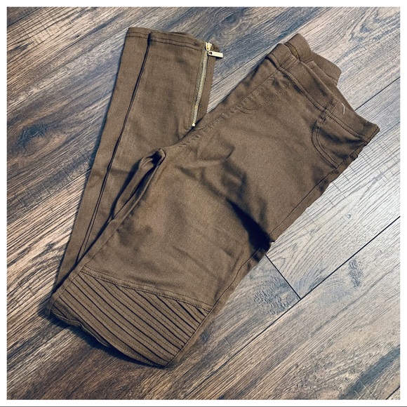 Mocha Stretch motto jeggings with zipper trim - Picture 4 of 5